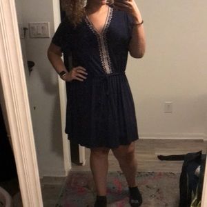 Old navy XXL tie waist navy blue dress
